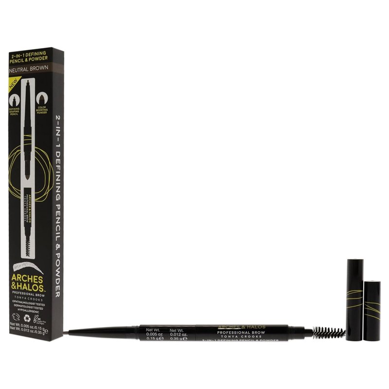 Defining Eyebrow Pencil And Powder - Dual Ended With Spoolie Brush | Neutral Brown - 0.017 Oz