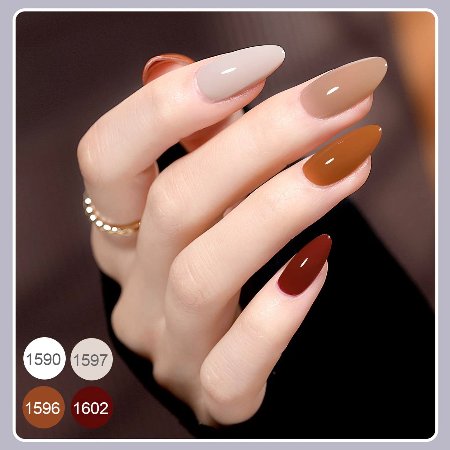 GAOY 42 Pcs Gel Nail Polish Set, 39 All Seasons Colors, UV Gel, Series-B