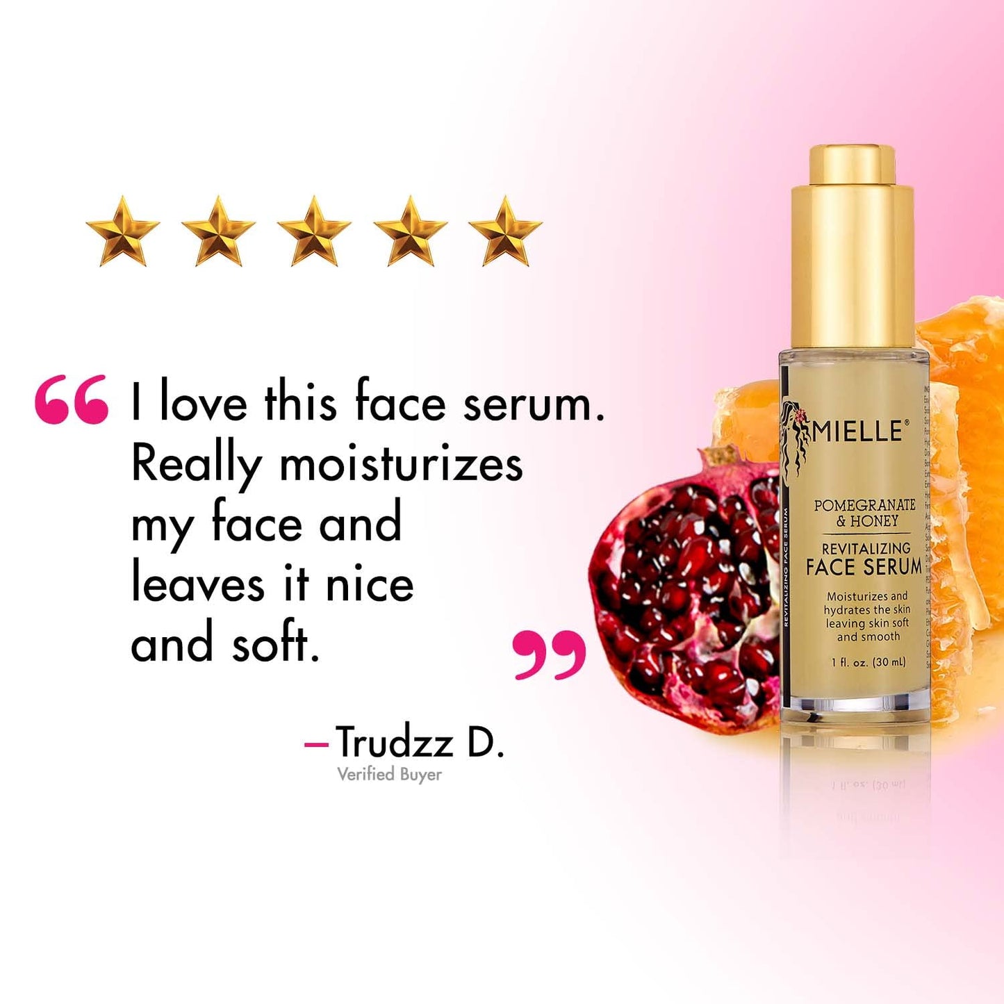 MIELLE Mielle pomegranate & honey revitalizing face serum, 1 Fl Ounce