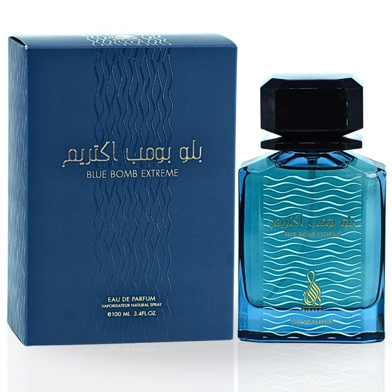 Risala Blue Bomb Extreme for Unisex Eau de Parfum Spray, 3.4 Ounce