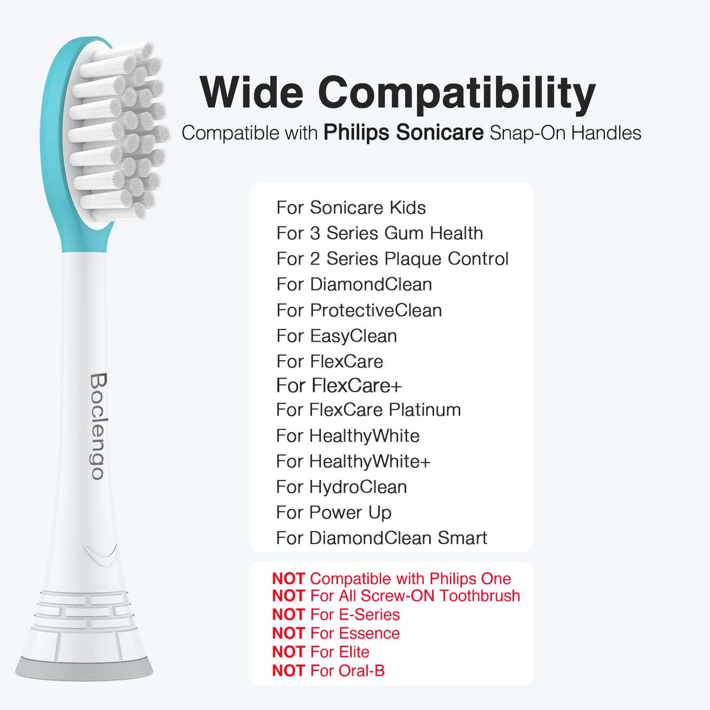 Boclengo Kids Replacement Heads for Philips Sonicare Kids Toothbrush Heads,for Phillips Sonicare HX6042/94, HX6340,HX6321,HX6320/30,Standard Child Brush Head for Philips Sonic Care,7-12,10 Pcs