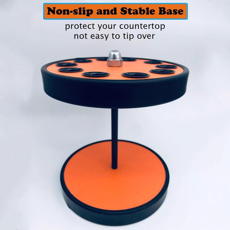 XDONEF Rotating Hair Scissors Holder, Wooden Barber Scissors Storage Holder Salon Shears Holder Hair Stylist Scissors Container Hairdressing Tools Organizer Orange