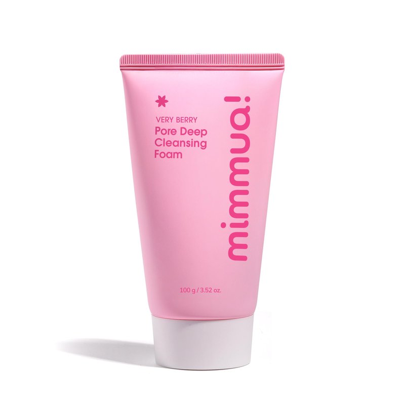 mimmua! VERY BERRY Pore Deep Cleansing Foam | Berry Complex+ Fermented Ingredients for Moisture & Healthy Glow | Gentle Exfoliating Face Scrub for Bumpy Skin | Pore Cleanser | 100g/ 3.52 FL OZ