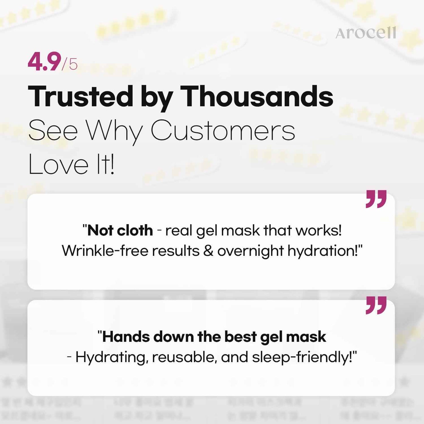 AROCELL Super Collagen Mask 4 Facial Sheet 5,000,000ppb Overnight Dual Matrix Hydrogel Masks with Low Molecular Weight Collagen for Elasticity Hydrating Anti-Aging Cooling Korean Skincare, 43g x 4ea