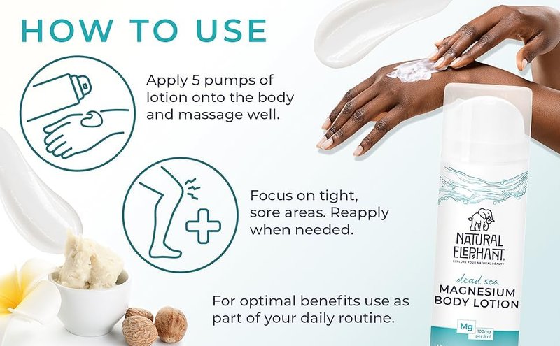 Dead Sea Magnesium Lotion - Unscented Body Moisturizer with Natural Minerals | 5 oz (150 ml)