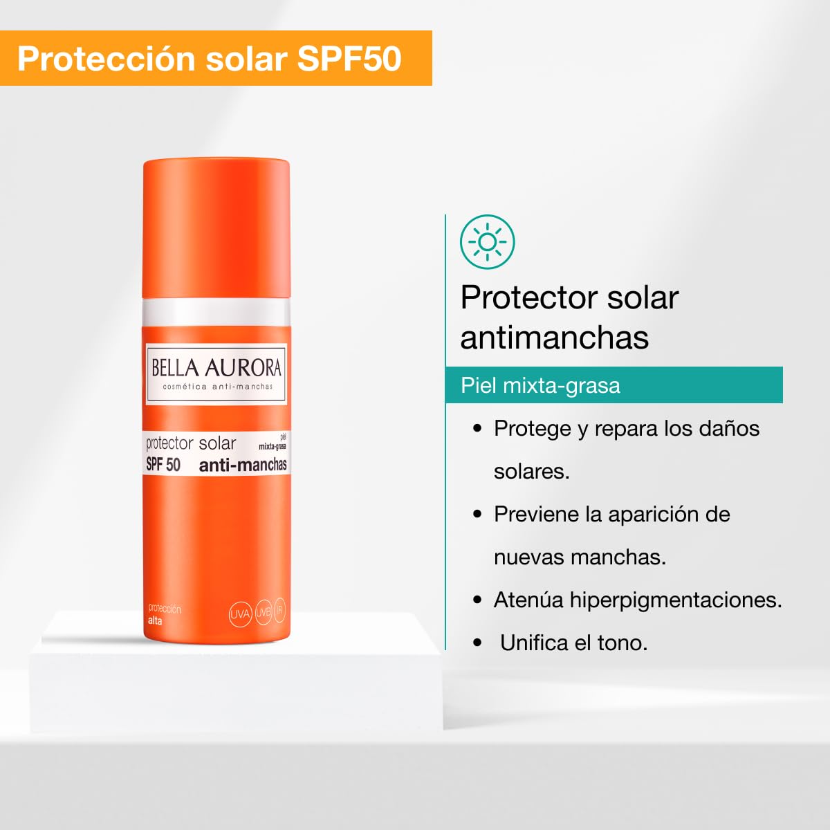 BELLA AURORA GEL SOLAR SPF 50 ANTIMANCAS PIEL MIXTA-GRASA