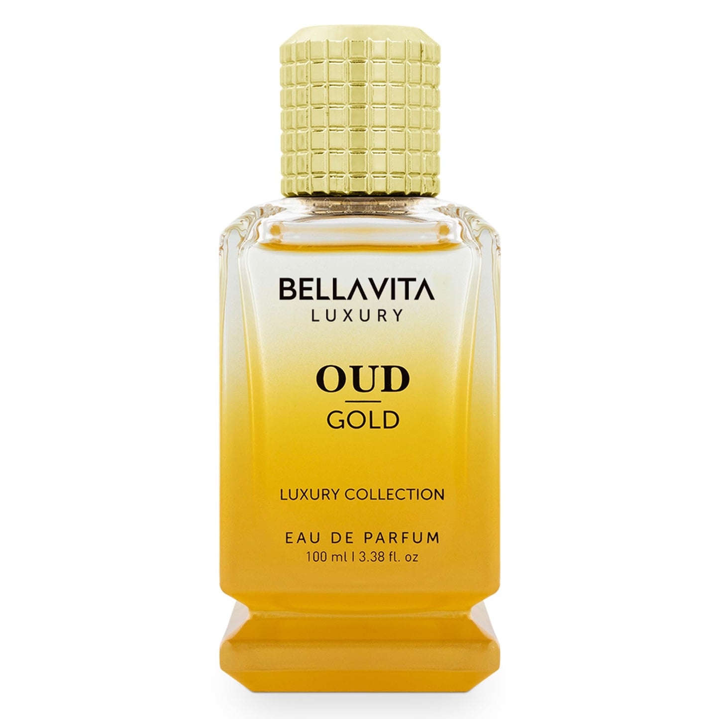 Bellavita Luxury Oud Gold Eau de Parfum | 100 ml (3.4 fl.oz.) | Perfume for Men and Women | Fruity, Caramel, Rose, and Ambery Oud Notes | Long Lasting Unisex Fragrance