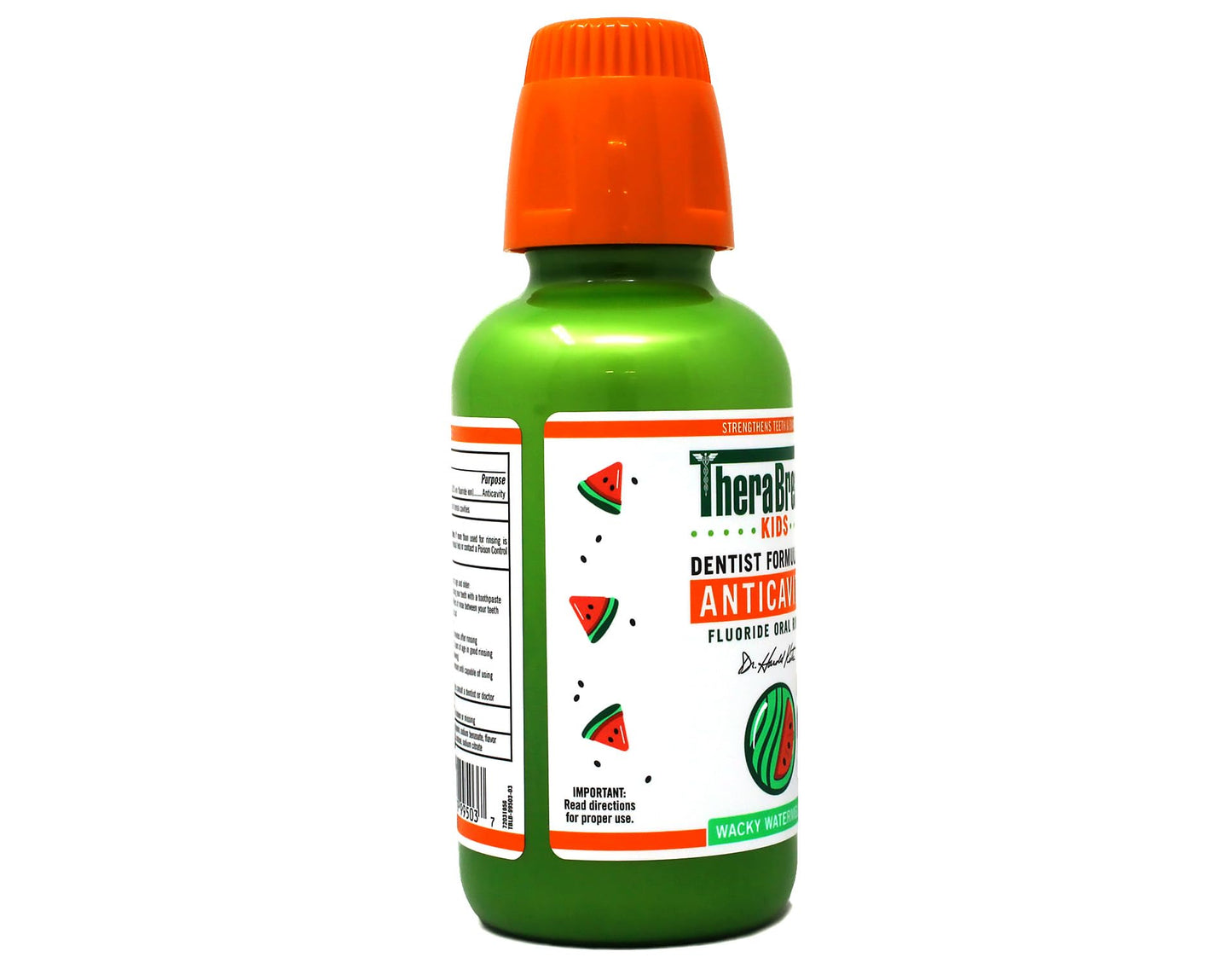 TheraBreath Kids Mouthwash with Fluoride, Organic Strawberry Splash, Anticavity, 10 fl oz & TheraBreath Kids Mouthwash with Fluoride, Organic Wacky Watermelon, Anticavity, 10 fl oz