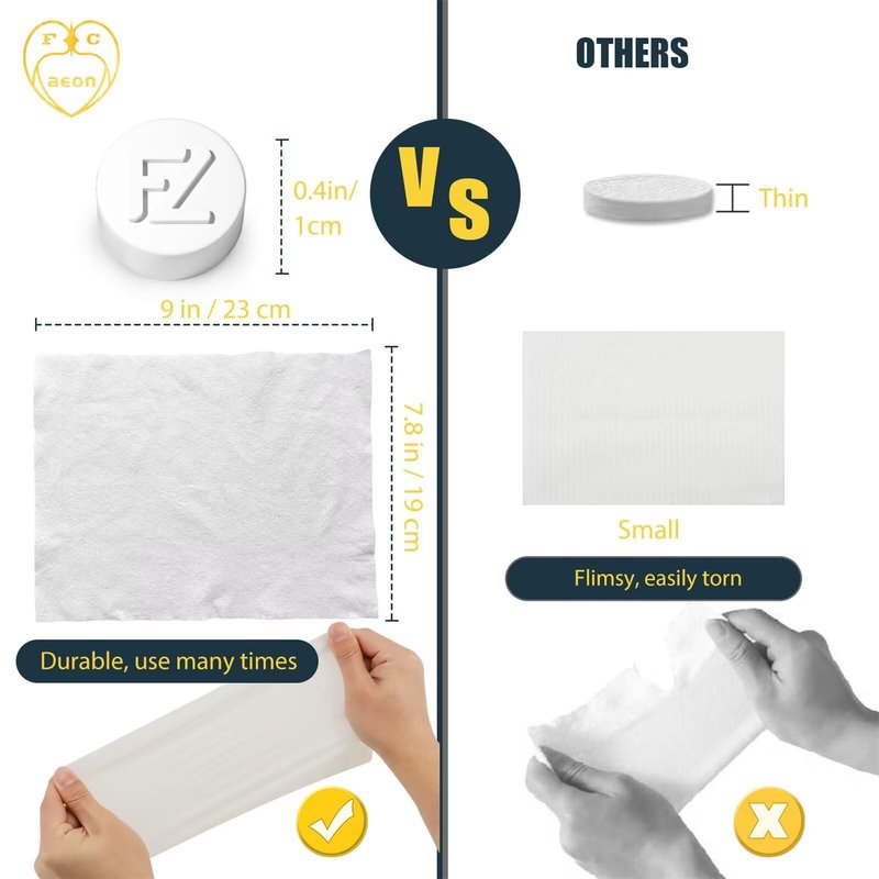 Fcaeon Compressed Towel Tablets 500 Pcs Disposable Face Towel With 4 Dispenser Bottles Cloths Camping Hiking Outdoor Gear Family Travel Gym Workout Fitness Emergency Use Portable Washcloths(Blue)