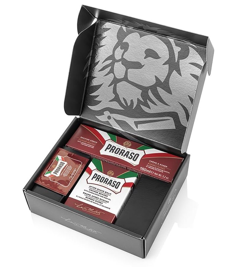 Proraso Shaving Kit - Nourishing Cream & Balm for Coarse Beards | Premium Italian Duo Gift Set for Men