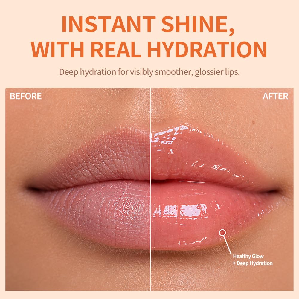 Purederm Hydrating Glow Lip Oil, Non-Sticky Lip Gloss (0.26 fl oz)