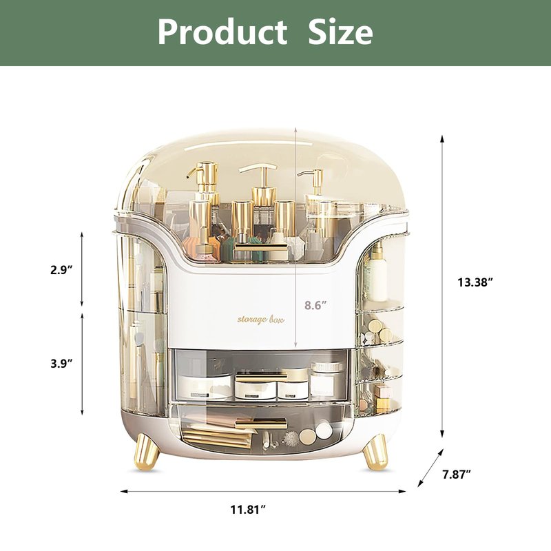Omeily Upgrade Large Makeup Organizer Countertop Vanity Organizer Cosmetic Organizer Makeup Storage Box Bathroom Counter Organizer Perfume Skincare Organizers Gift Women Clear Design Easy Visibility