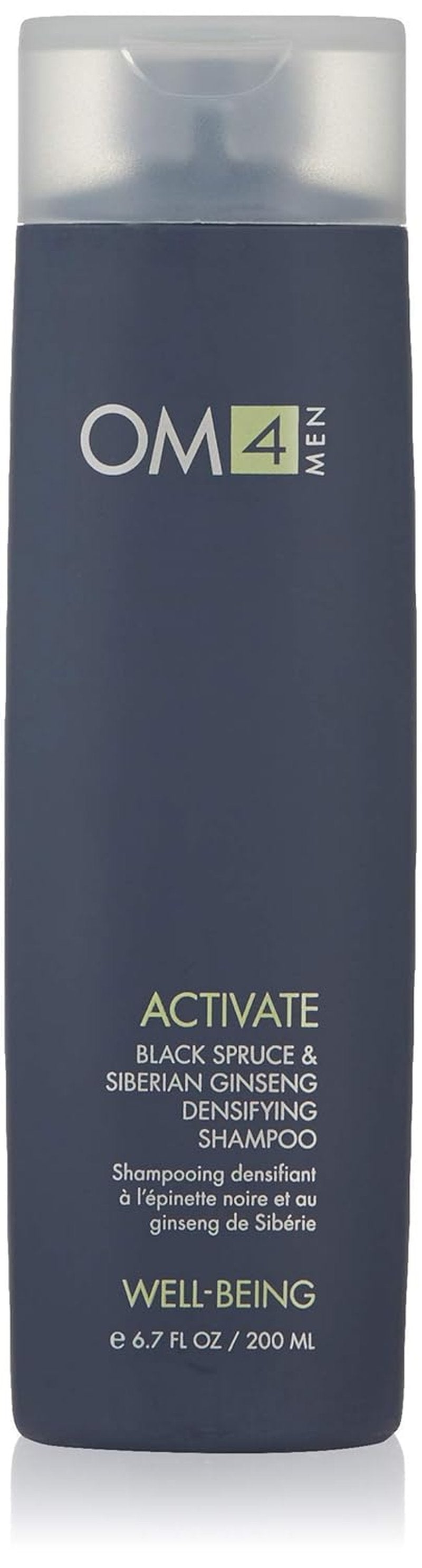 Organic Male OM4 Activate Hair Densifying Shampoo - Black Spruce & Siberian Ginseng, Nourishing Formula for Thicker Hair
