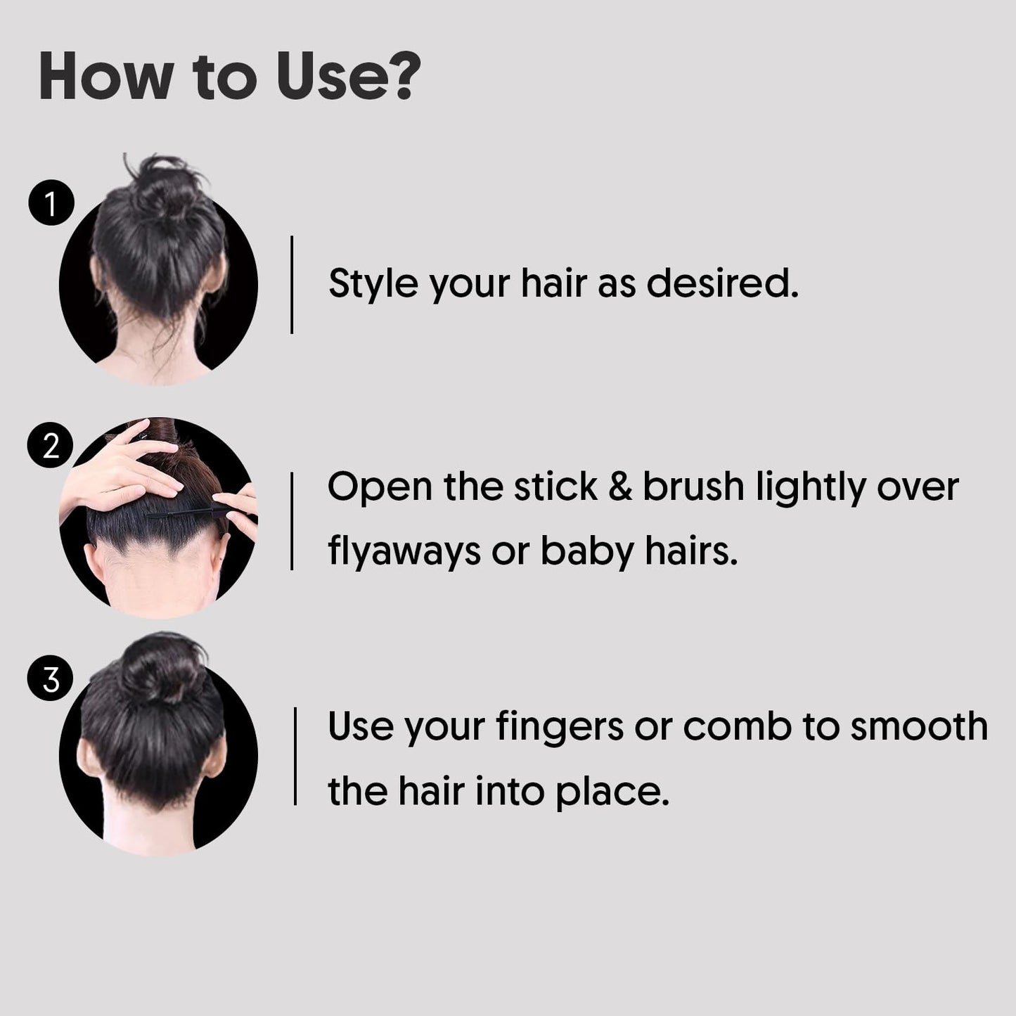 Aravi Organic Hair Finishing Stick - Flyaway Natural Styling Frizz Control - Smooth, Shiny & Non-Greasy Look - 0.5 FL Oz /15ml
