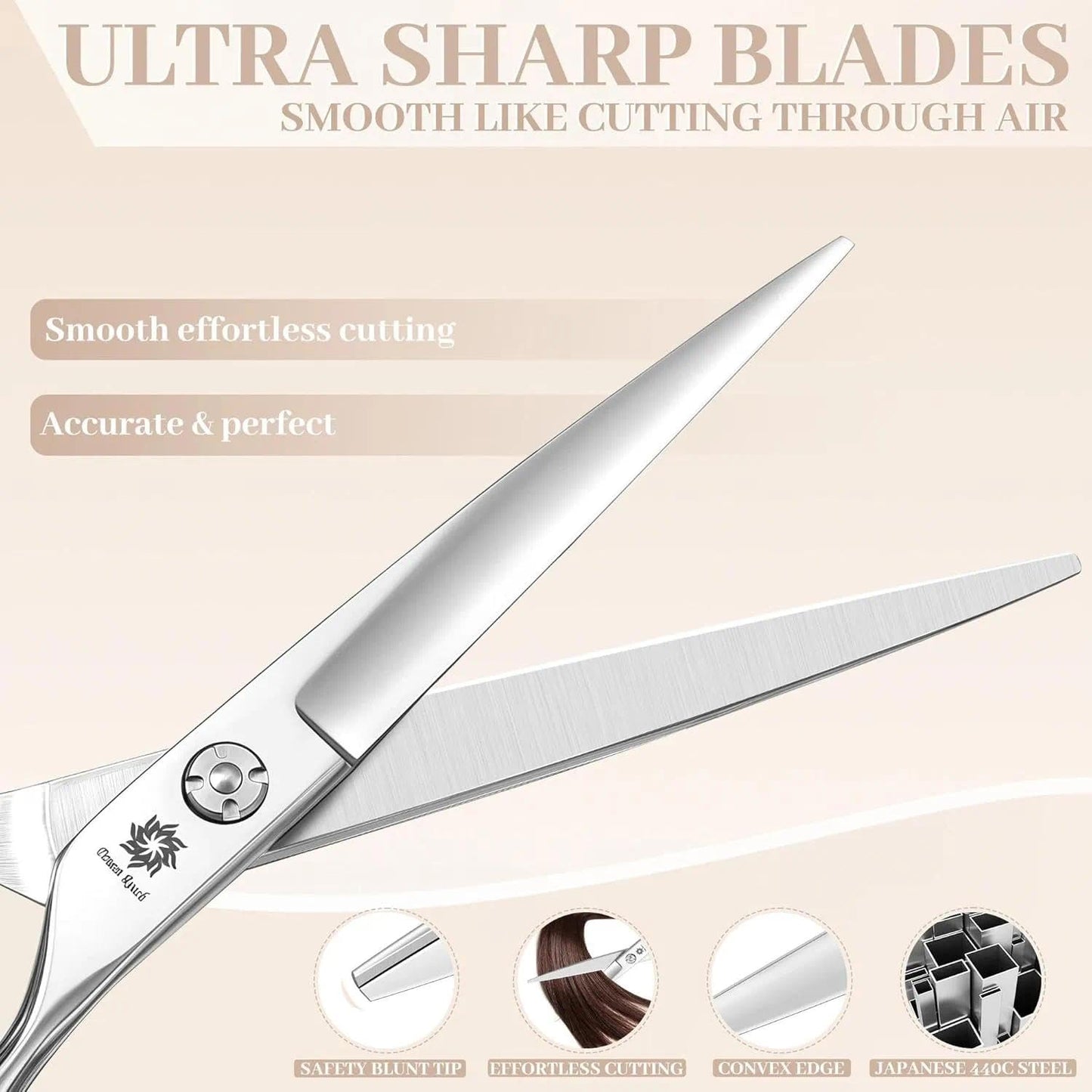 Dream Reach Hair Cutting Scissors - Professional Barber Shears 440C Steel
