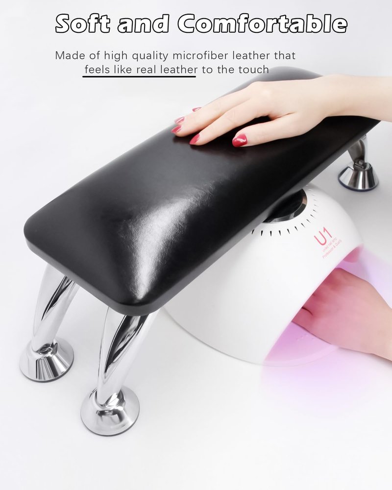 Nail Arm Rest Cushion - Professional Manicure Hand Rest Pillow for Nail Technicians | Black