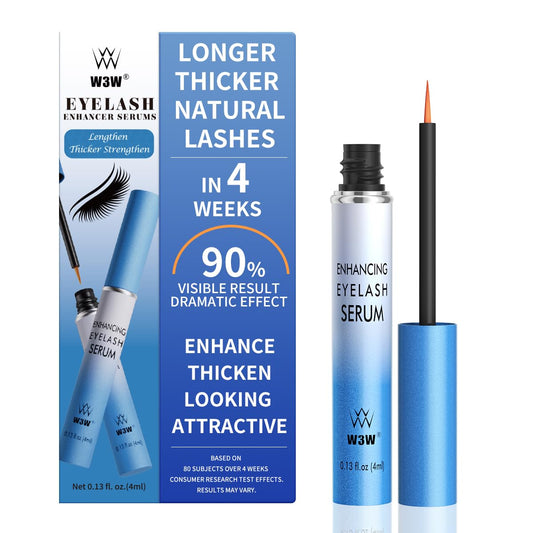 W3W Lash Serum - Eyelash Growth Serum with Advanced Formula to Boost Longer, Thicker Fuller Looking Lashes Nourishing Lash For Eyelash Growth Vegan & Cruelty-Free for Sensitive Eyes 4ml