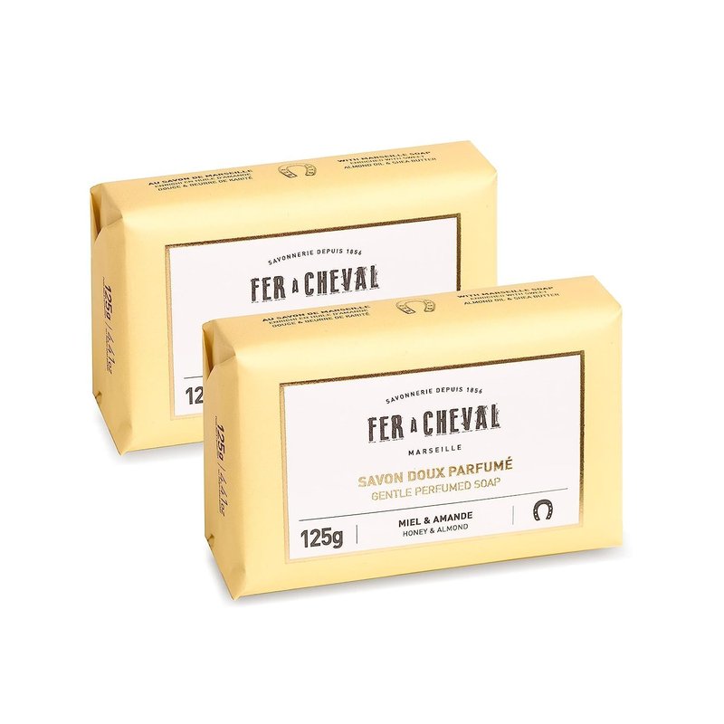 Gentle Perfumed Soap Bars - Organic Moisturizing Body Soap for Men & Women | Honey & Almond, 125g/4.41oz, Pack of 2