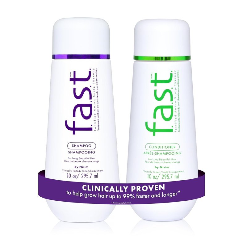 NISIM F.A.S.T Fortified Amino Scalp Therapy Shampoo & Conditioner- Promote Fast and Healthy Hair Growth (10 Ounce /300 Milliliter)