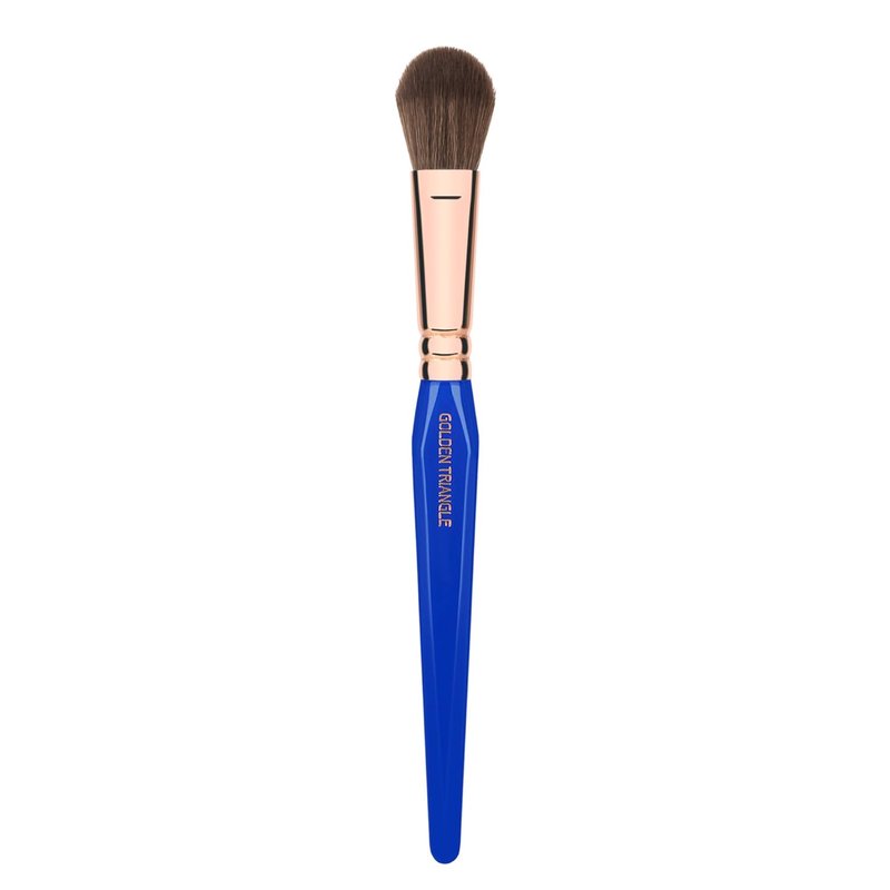 Bdellium Tools Professional Makeup Brush - Golden Triangle 940 Face Blending | Vegan Soft Synthetic Fibers, Blue, 1pc