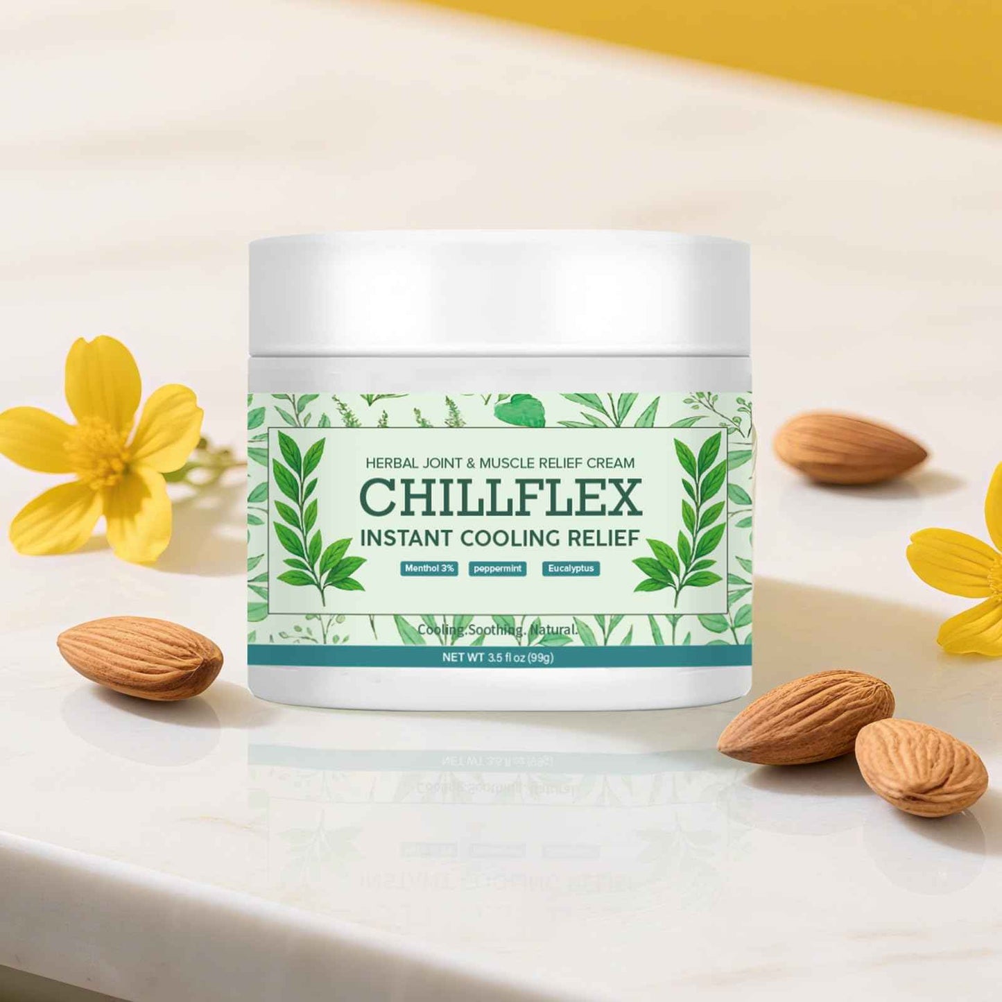 Chillflex Instant Cooling Relief Cream | Soothing Cooling Gel | 3% Extra-Strength Menthol Gel For Muscle | Post-Workout Recovery For Athletes & Runners | 3.52oz (1pc)