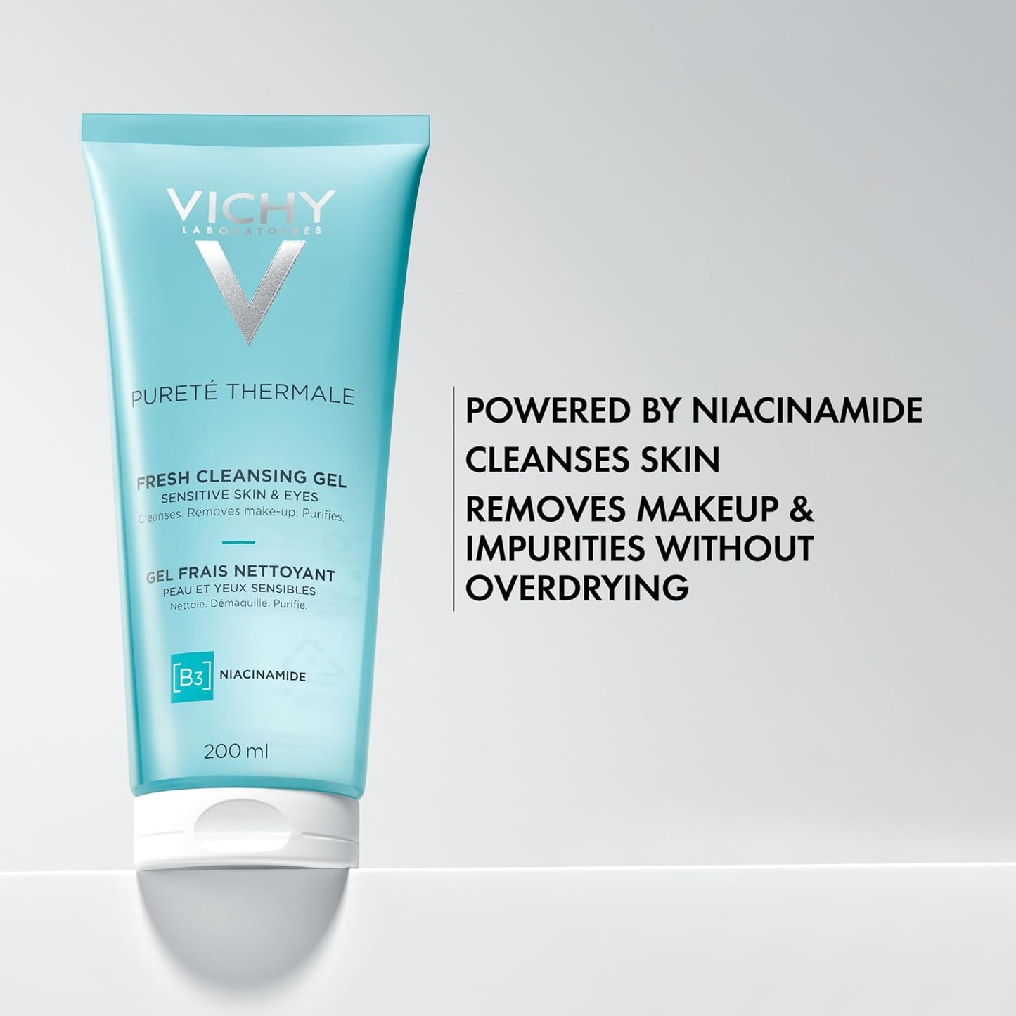 VICHY Pureté Thermale Cleansing Gel - Gentle Makeup Remover with Glycerin & Niacinamide | Safe for Sensitive Skin
