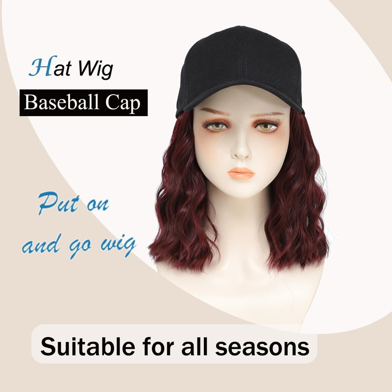 AliRobam Hat Wigs Baseball Cap with Boho Senegalese Twist Braids Hair extensions Hat With Braided Hair attached for Black White woman (14inch, T30)
