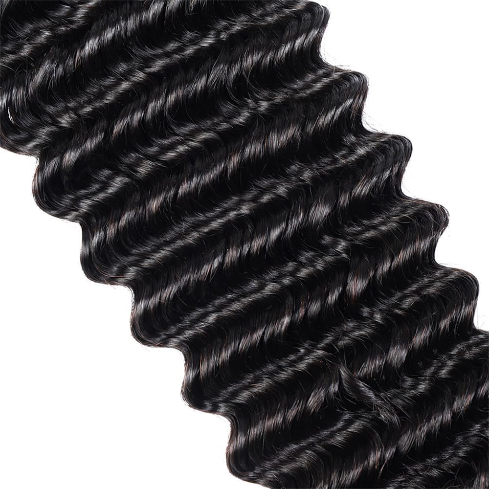 20 Inch Human Braiding Hair for Boho Braids 2 Bundle 100g Deep Wave Bulk Human Hair for Braiding No Weft 12A Brazilian Virgin Curly Human Hair Extensions for Boho Braids