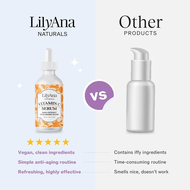 LilyAna Naturals Vitamin C Serum & Charcoal Face Scrub Bundle - 1oz & 3oz