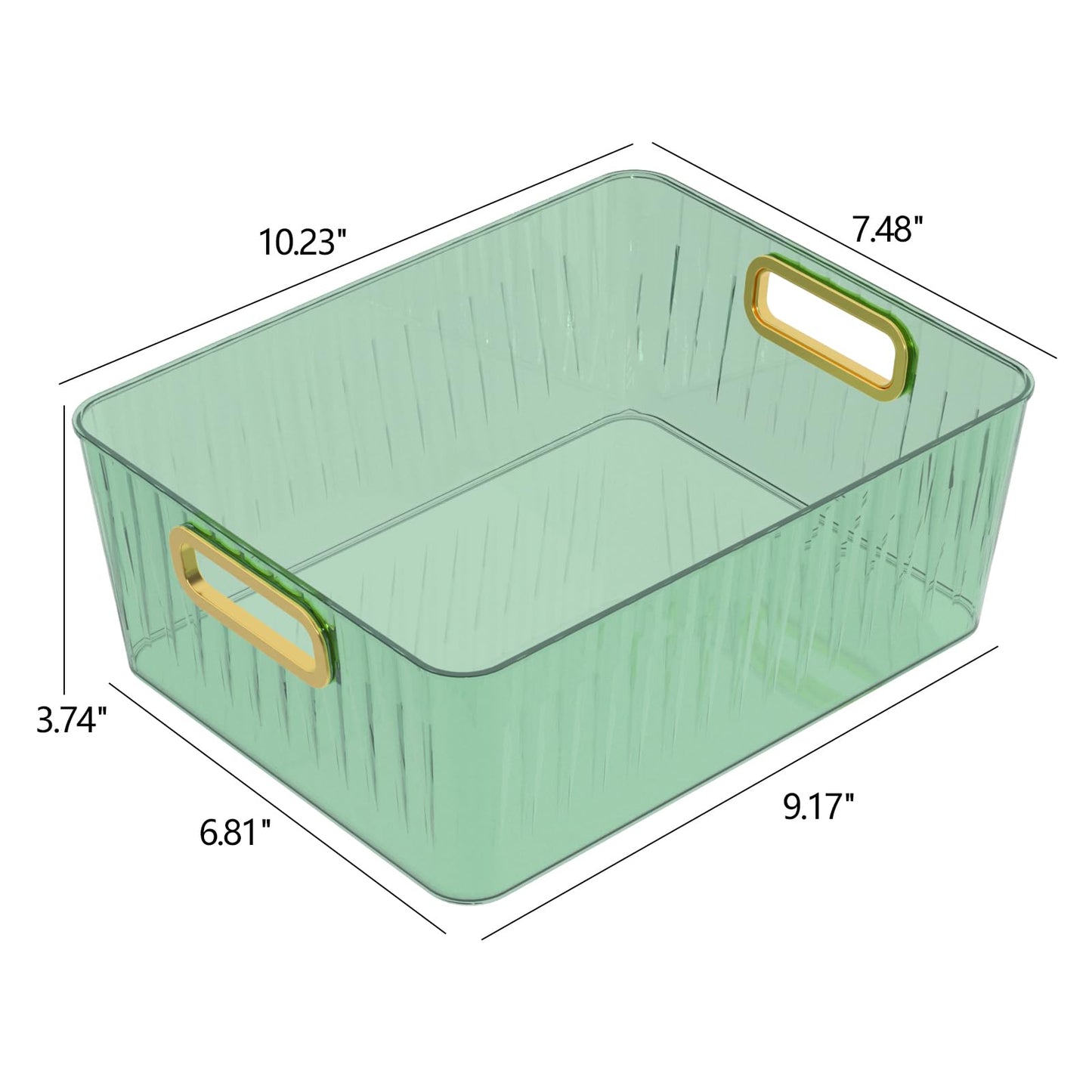 Vadidiya Clear Pantry Storage Bins, Plastic Organizer Baskets, 6-Pack