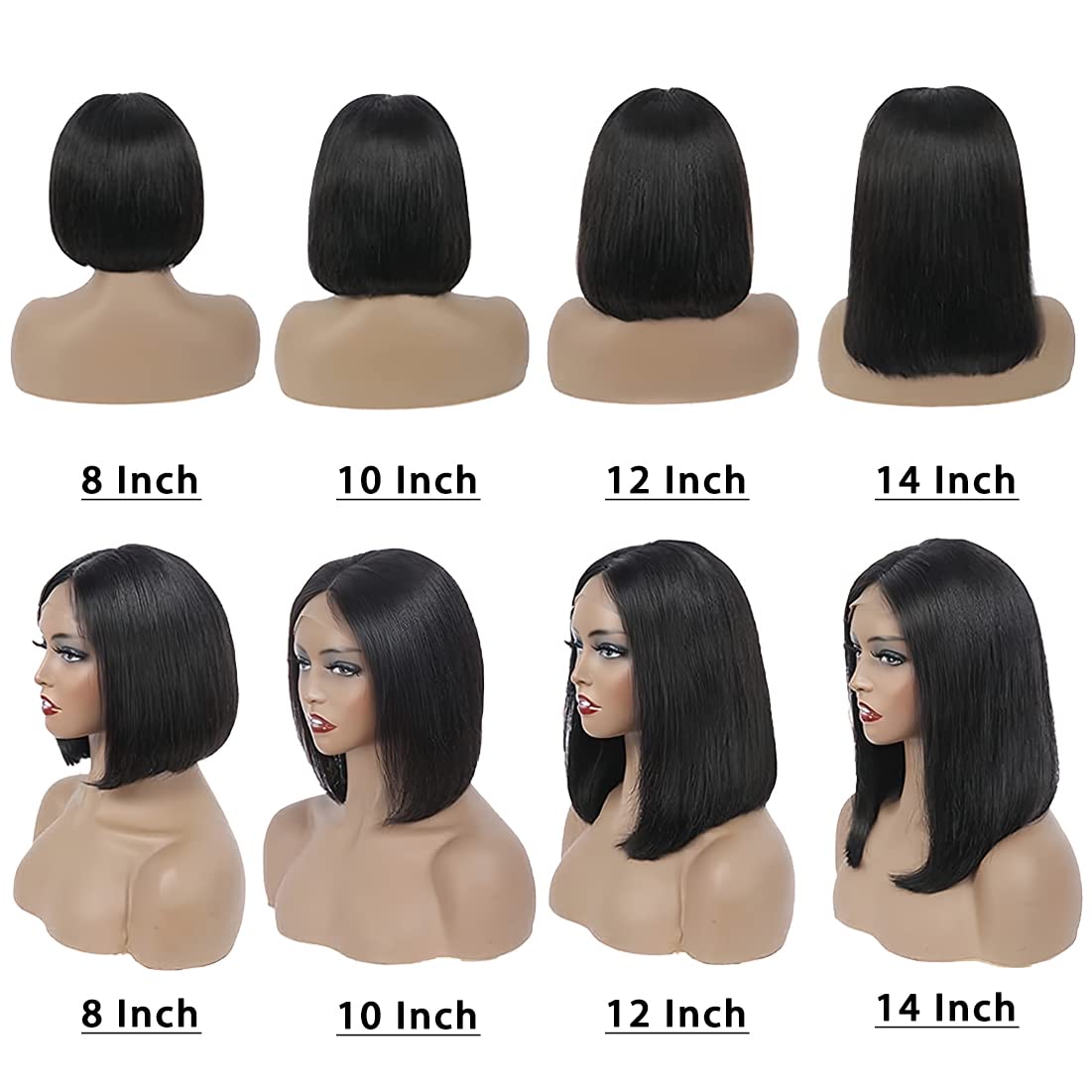Straight Bob Wig Human Hair 13x4 Lace Front Wigs 200% Density Short Bob Wigs for Women HD Lace Front Wigs Human Hair Pre Plucked Short Wig Human Hair Natural Color 12inch