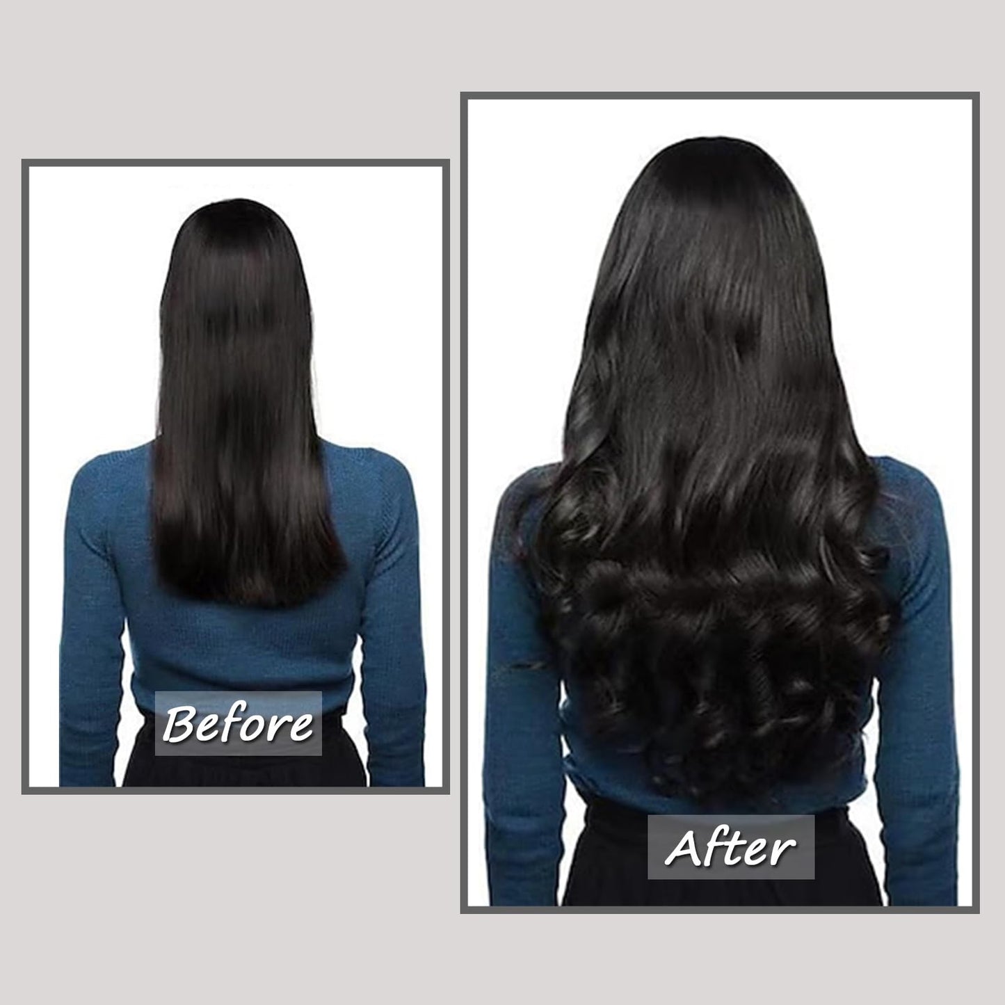 Savasana Clip in Hair Extensions Real Human Hair Straight 7 Pcs Long Black Hair Extensions Double Weft Thick Natural Black 14 Inch 80g