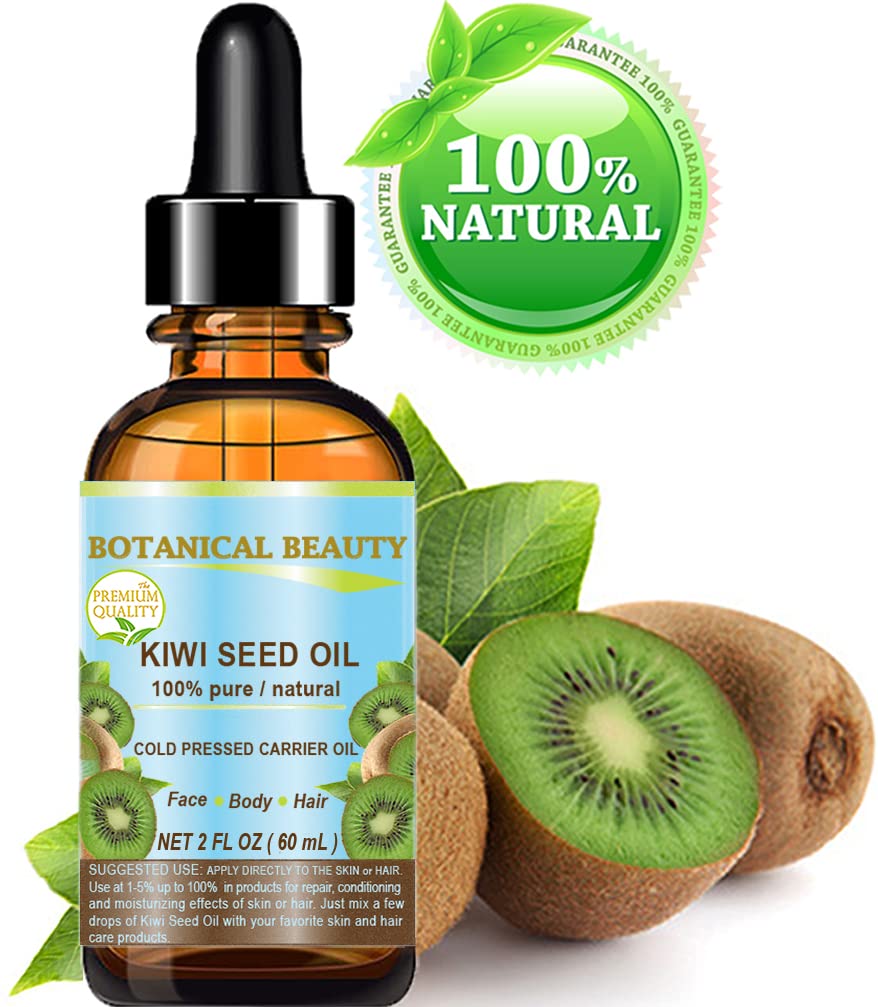Kiwi Seed Oil - 100% Pure Natural Cold Pressed Carrier Oil for Face, Skin, Hair & Nails | 2 Fl Oz