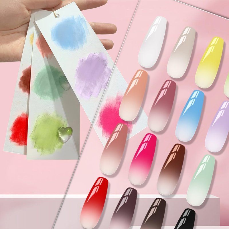 Gel Nail Polish Set - 16 Colors Gradient Patting Gel | Highly Pigmented No Wipe Ombre & Blooming Gel for DIY Nail Art