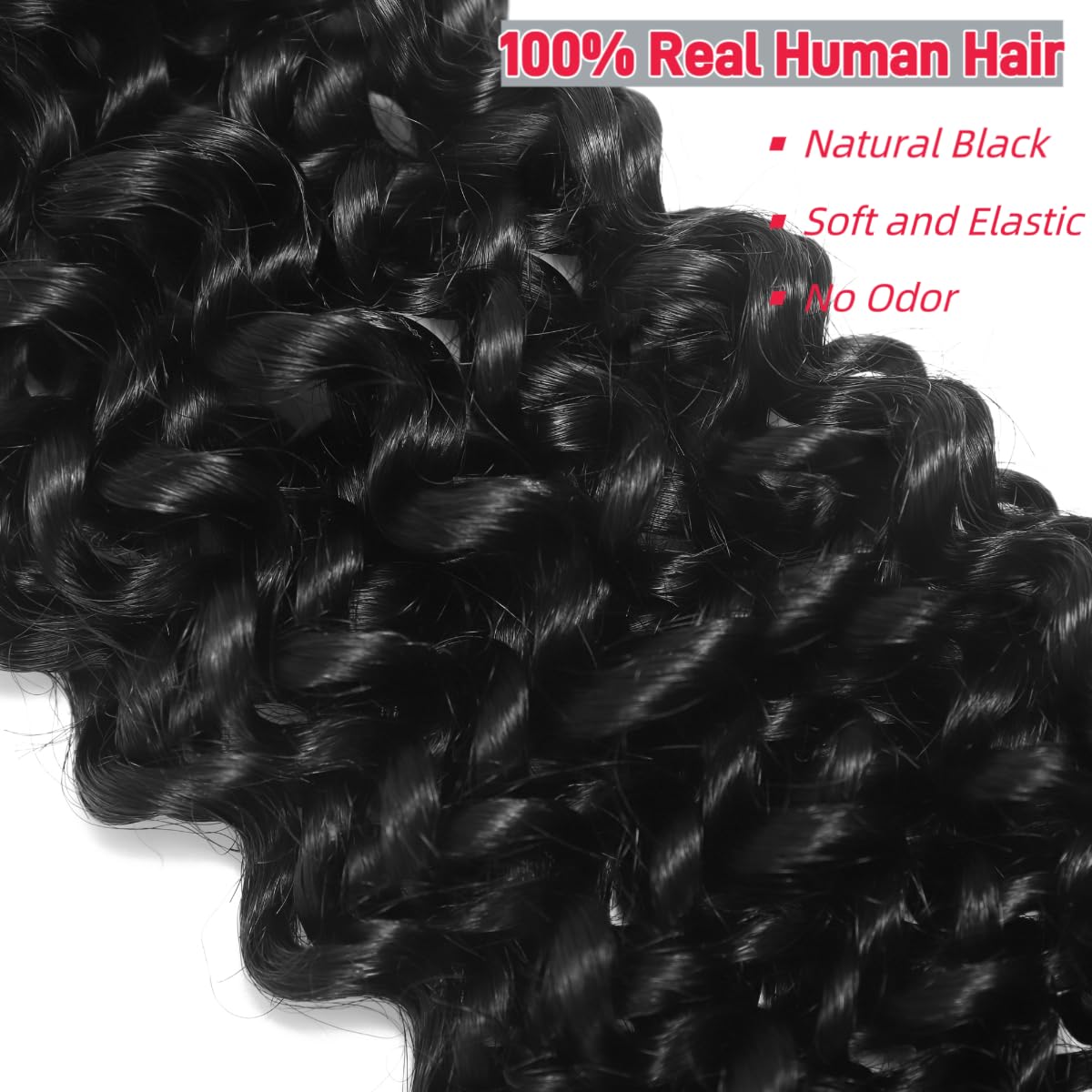 99J Human Braiding Hair Water Wave Bulk Human Hair for Braiding Bohemian Knotless 2 Bundles 100g 18inch No Weft 10A Brazilian Virgin Human Hair Extensions Curly Bulk Human Hair for Boho Braids
