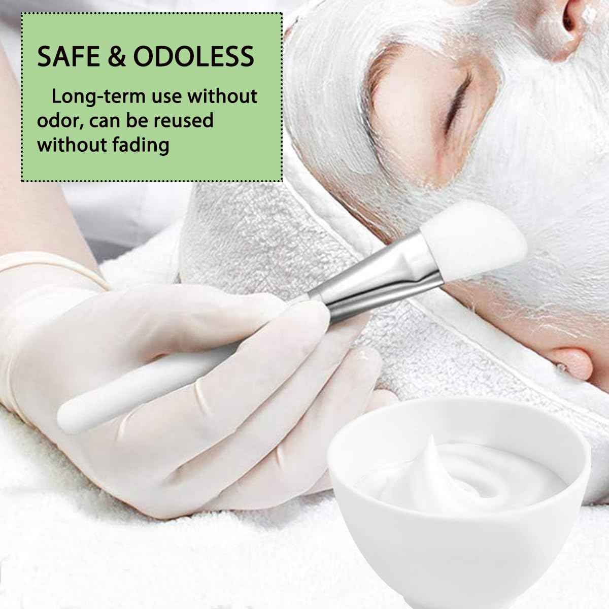 PLINNILUY 10 Pcs Diy Face Mask Mixing Bowl, Home Use Silicone Facial Mask Mixing Bowls Set Plastic Facial Mask Mixing Masks Set- DIY Skincare Mixing Tool Kit (White-10Pcs)