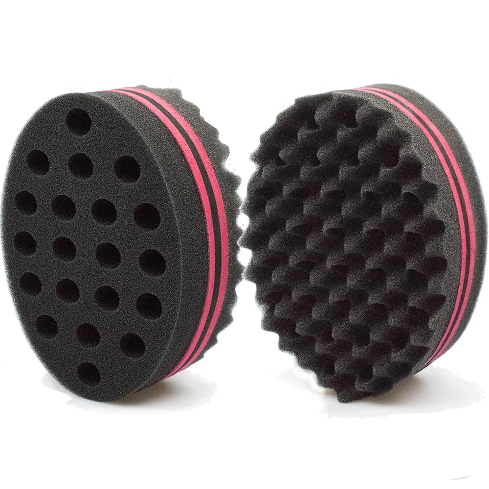 Hair Magic Twist Sponge: Two-Sided Dread Afro Coil Barber Tool for Curling and Waving Men's and Women's Long/Short Hair, 1 Pc