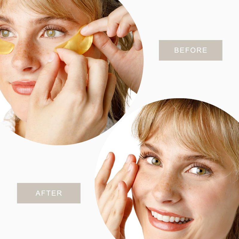 My Flexy Under Eye Patches, 24K Gold Under Eye Mask for Puffy Eyes and Dark Circles & Undereye Bags, Collagen & Peptides Skincare, Gold Eye Masks, Gifts for Women, Vegan Self Care
