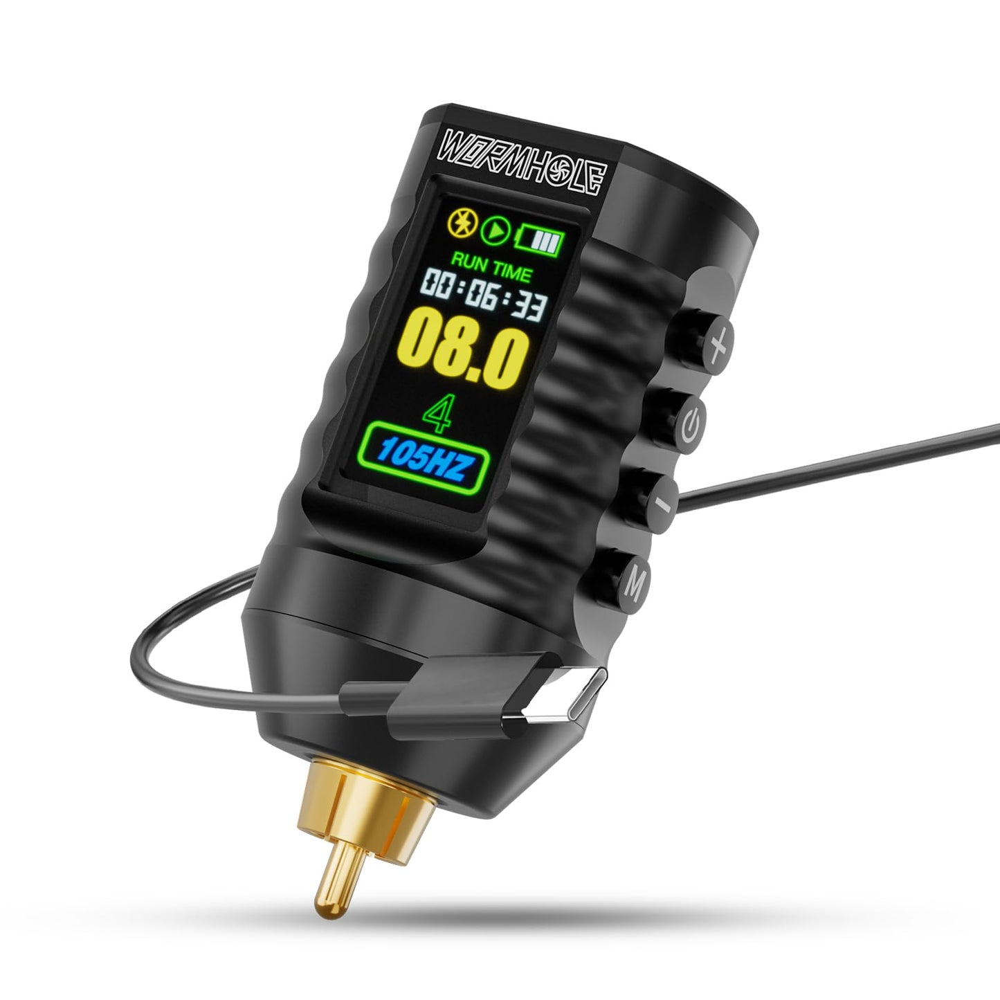 Wormhole Wireless Tattoo Power Supply Rechargeable Cordless Tattoo Battery Pack 1800mAh Portable Tattoo Battery RCA Lithium Battery with LED Digital Display For Tattoo Pen Rotary Tattoo Machine WB14-B