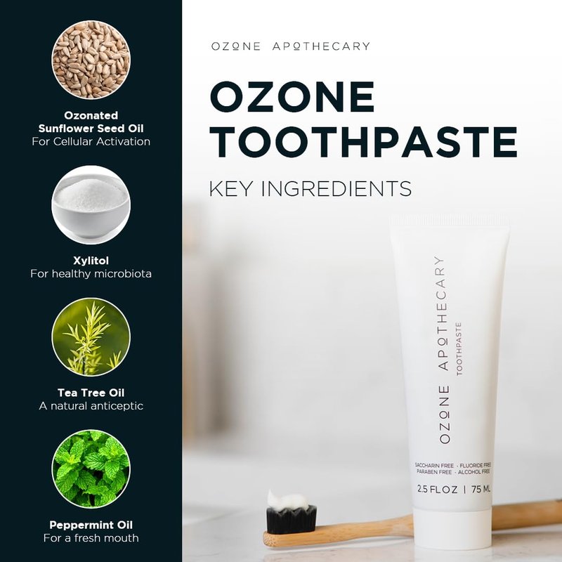 Ozone Apothecary Toothpaste Ozone Oil Infused Toothpaste Flouride Free for Promoting Healthy Mouth | Ozonated Oral Care