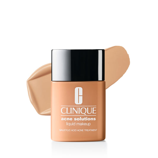Clinique Acne Solutions Liquid Foundation Makeup With Salicylic Acid For Dry Combination to Oily Skin Types | Medium Coverage, Natural Matte Finish, Golden Neutral, 1.0 Fl Oz