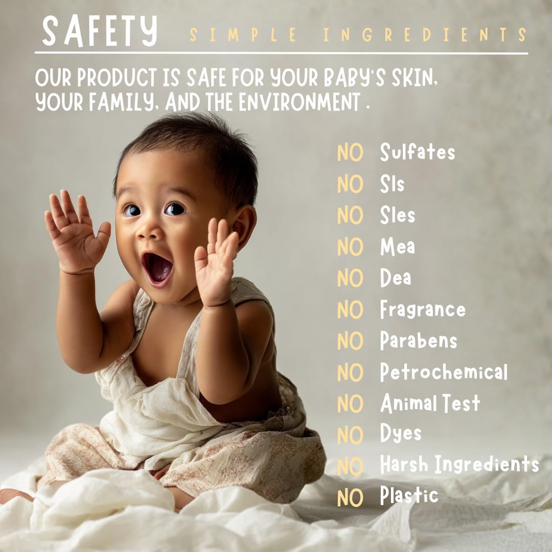 Fragrance-Free Baby Bar Soap - Unscented Natural Soap for Sensitive Skin | Organic, Gentle Formula | 7 Bars (3.5 oz Each)