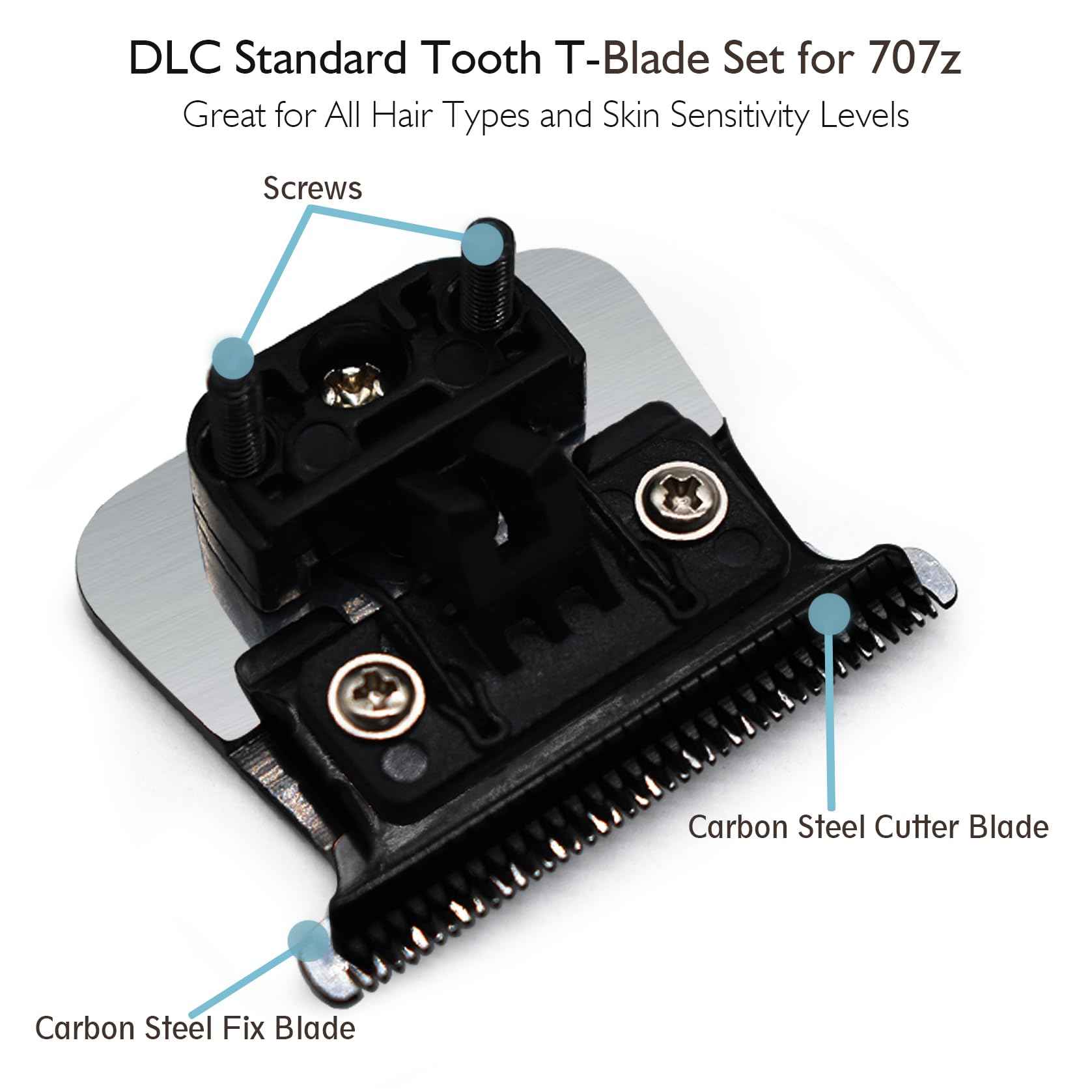 Professional FX DLC Replacement Blades Compatible with Compatible with BaBylissPRO FX707z, FX726, FX787, FX787G, FX787RG, FX787S, FX787BN and FX726 Hair Trimmer Models (Black)