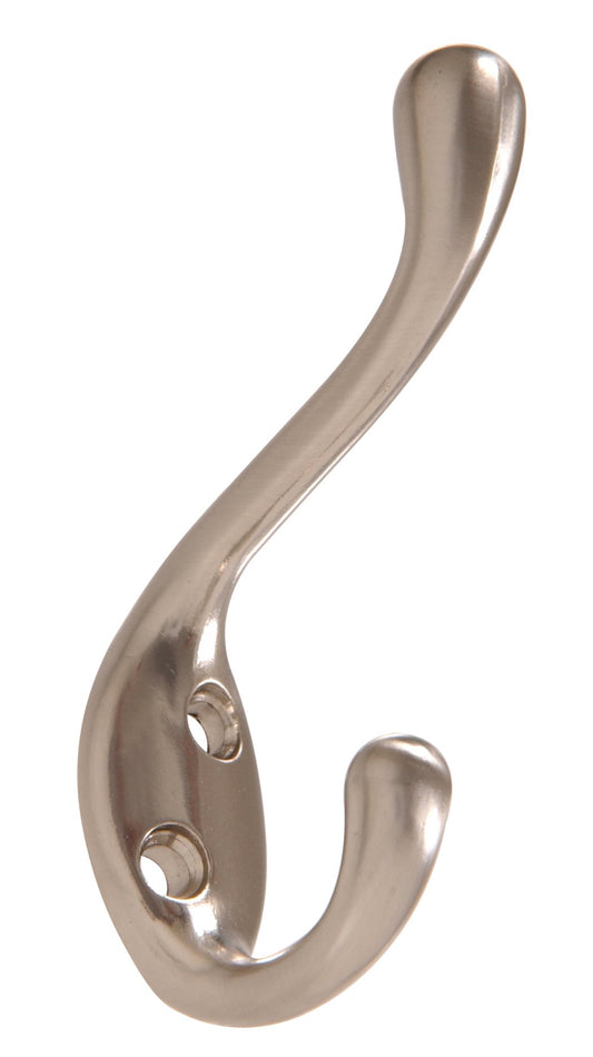 Hardware Essentials 852307 Heavy Duty Coat and Hat Hook Satin Nickel