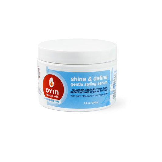 Oyin Handmade Shine & Define Moisturizing Styling Serum | Soft Hold, Frizz Control & Shine for Wavy, Curly & Coily Hair | Plant-Based, No Drying Alcohols | 8 oz