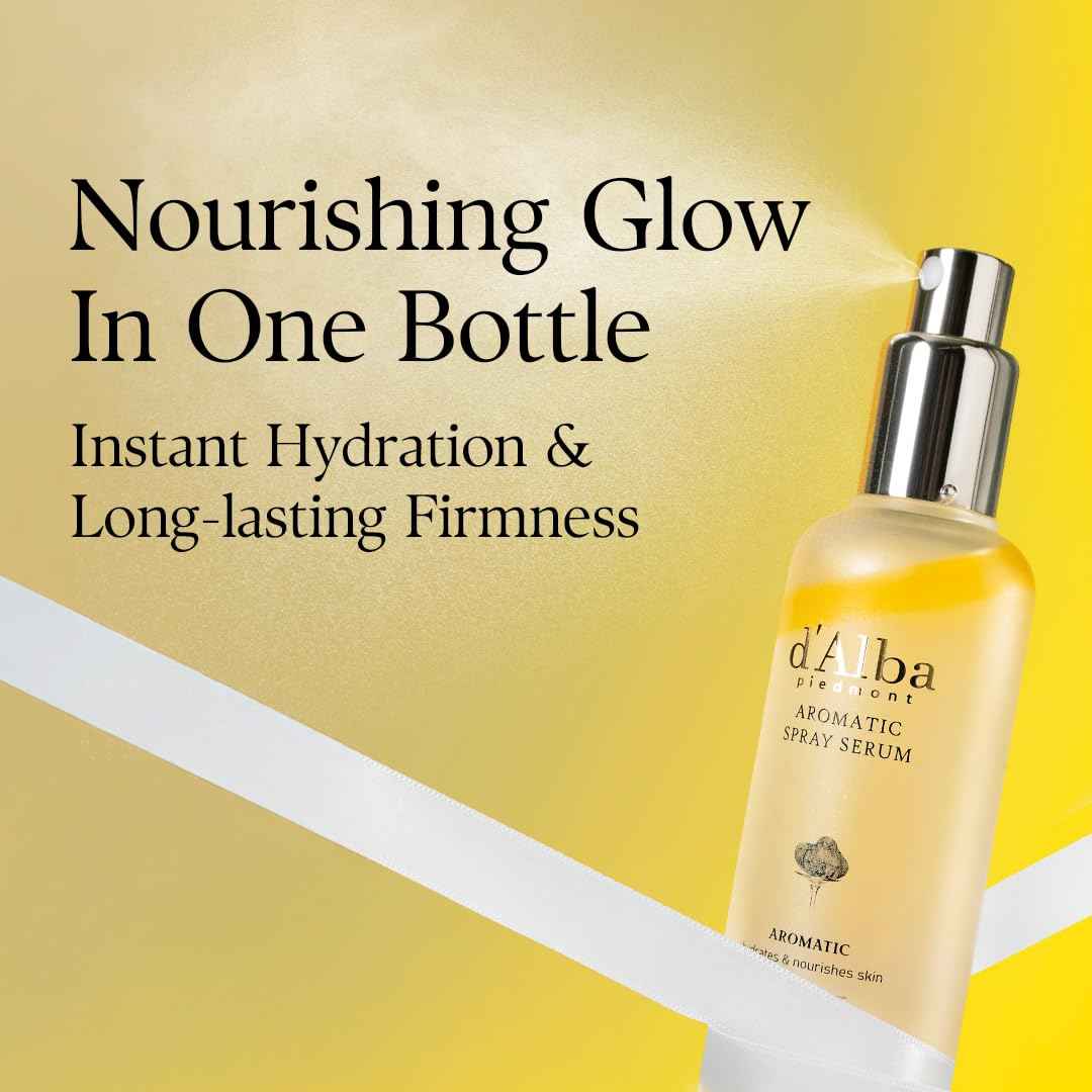 d'alba Piedmont Italian White Truffle First Aromatic Spray Serum, Fragrant VEGAN Glowy Antioxidant Face Mist, Deep Hydration Skin Firmness, Korean Skin Care (2.02 fl.oz)