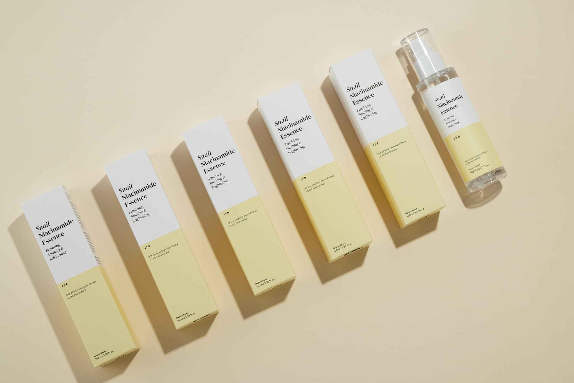 4PM Snail Niacinamide Essence (3.38 fl. oz), Snail Secretion Filtrate 95%, Niacinamide 2.8%, for Glass Skin Repair, Face Glow Brightening & Soothing Essence, Korean Skincare, Made by SEOUL4PM