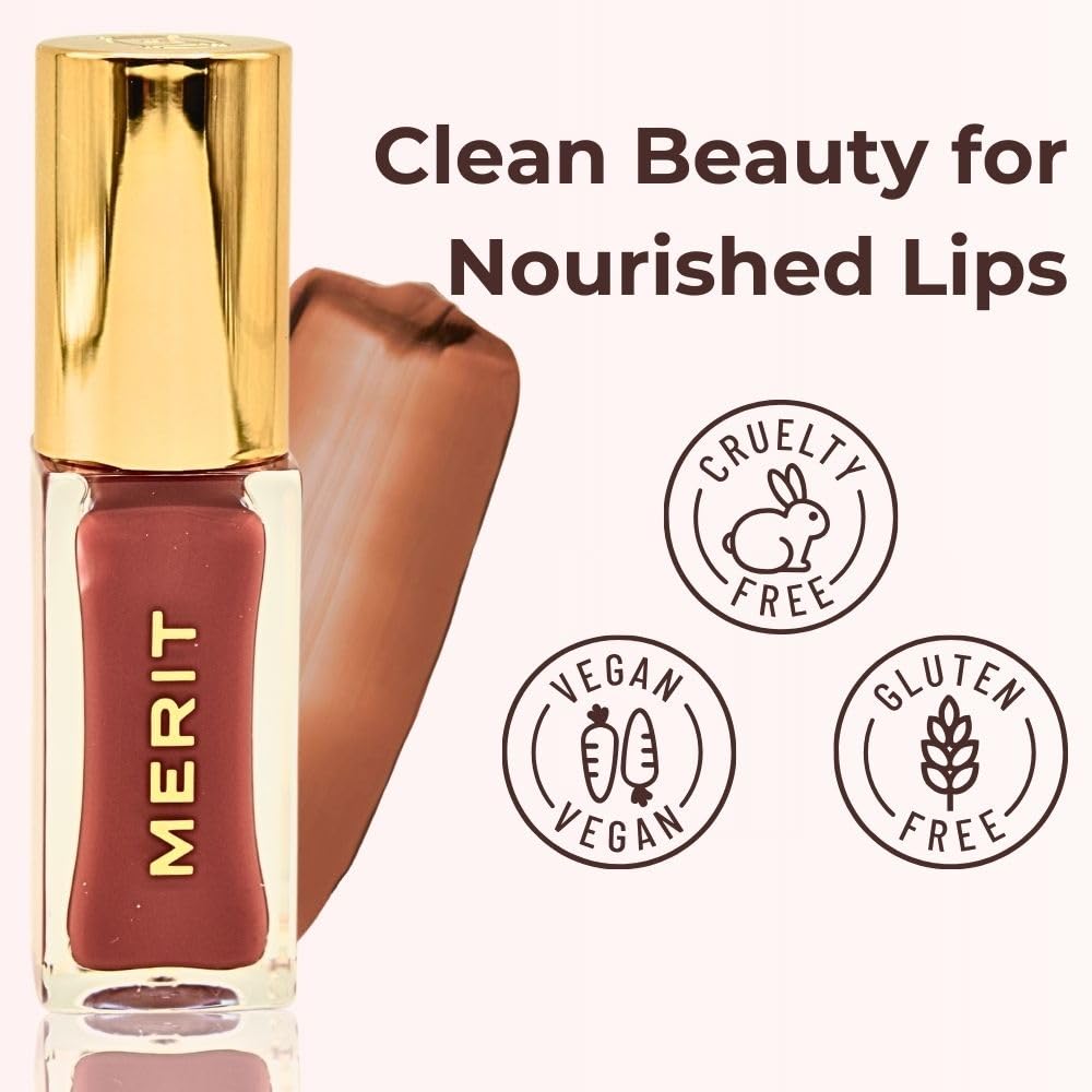 Merit Tinted Lip Oil - Pink Beet Cool Pink Shade | 0.23 oz / 7 ml