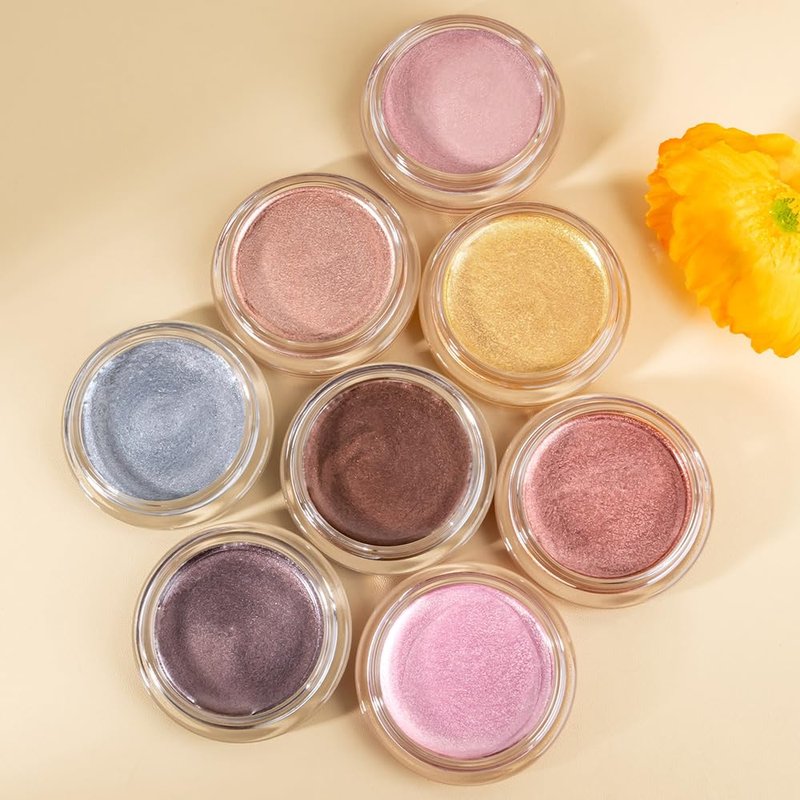Champagne Glow Cream Shimmer Eyeshadow | Waterproof Beige Pearl Glitter for Natural & Soft Glam Makeup 8g