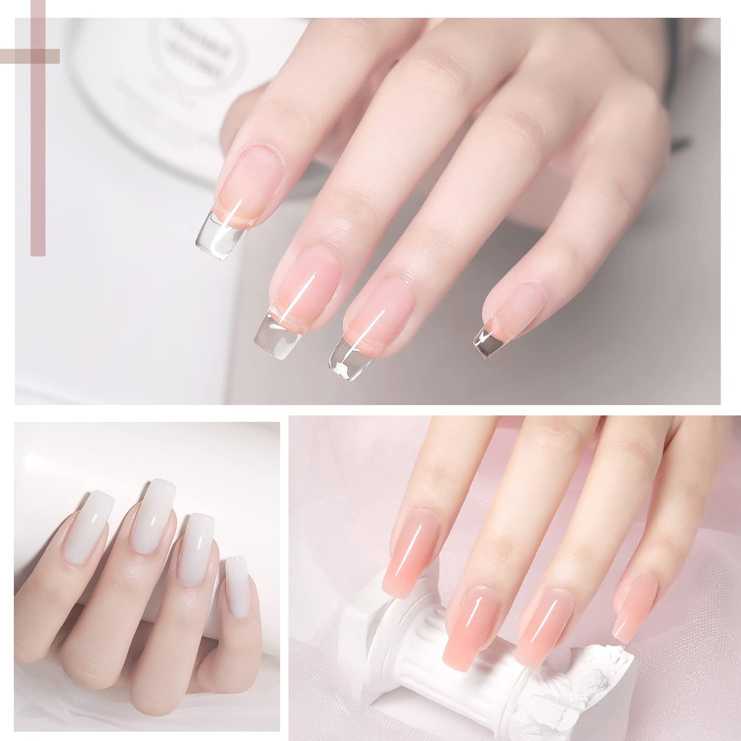 GAOY Poly Gel Nail Kit with UV Lamp, 6 Pcs Builder Gel Extension Kit with Everything Decorations Top and Base Coat for Nail Art DIY at Home